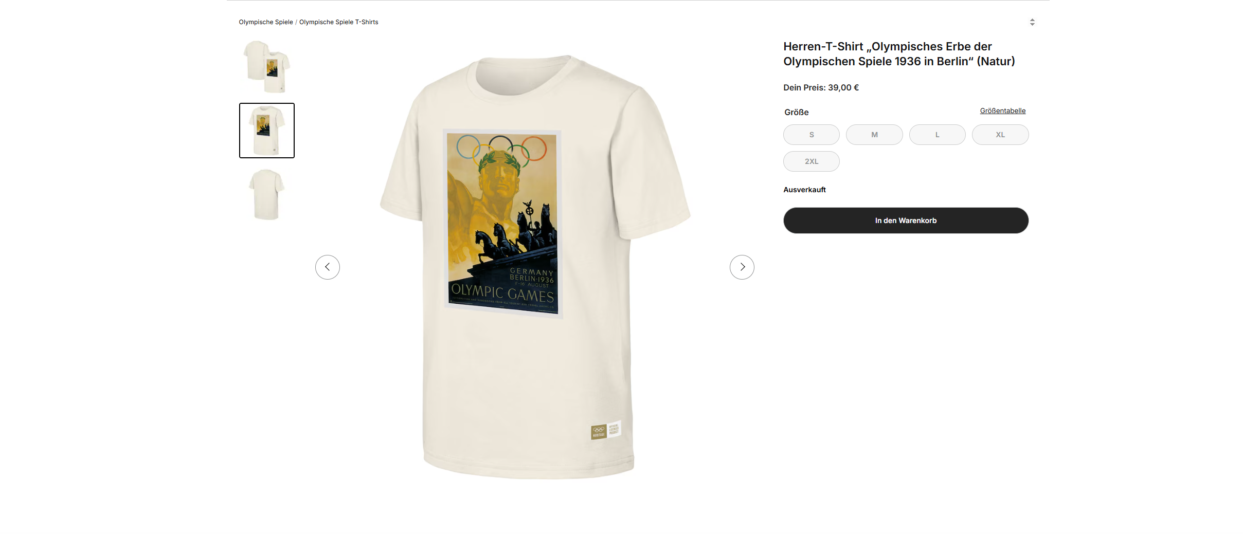 Olympisk T-shirt med design fra nazitiden vækker opsigt