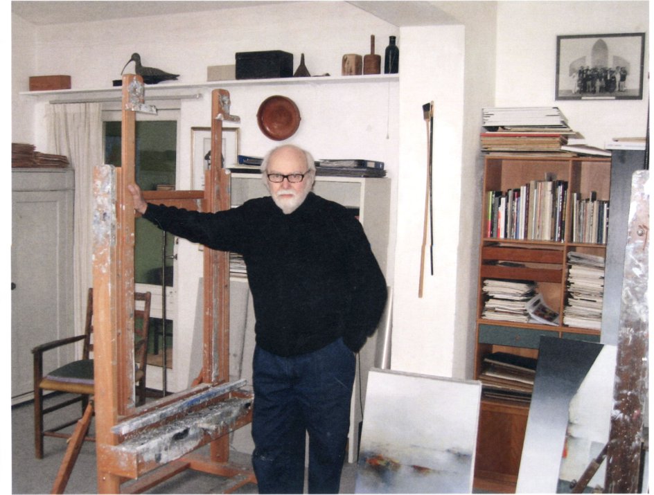 Albert Bertelsen i sit atelier. – Privatfoto.