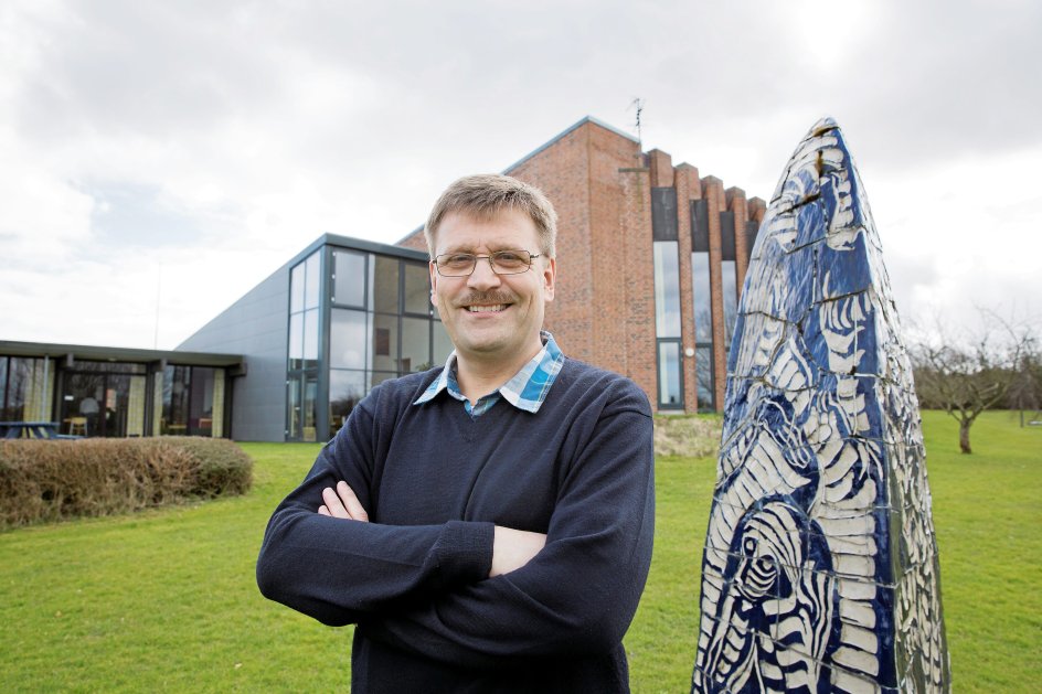 Jens Maibom Pedersen, der er den ene af to kandidater til bispevalget i Aarhus, på Diakonhøjskolen i Aarhus.