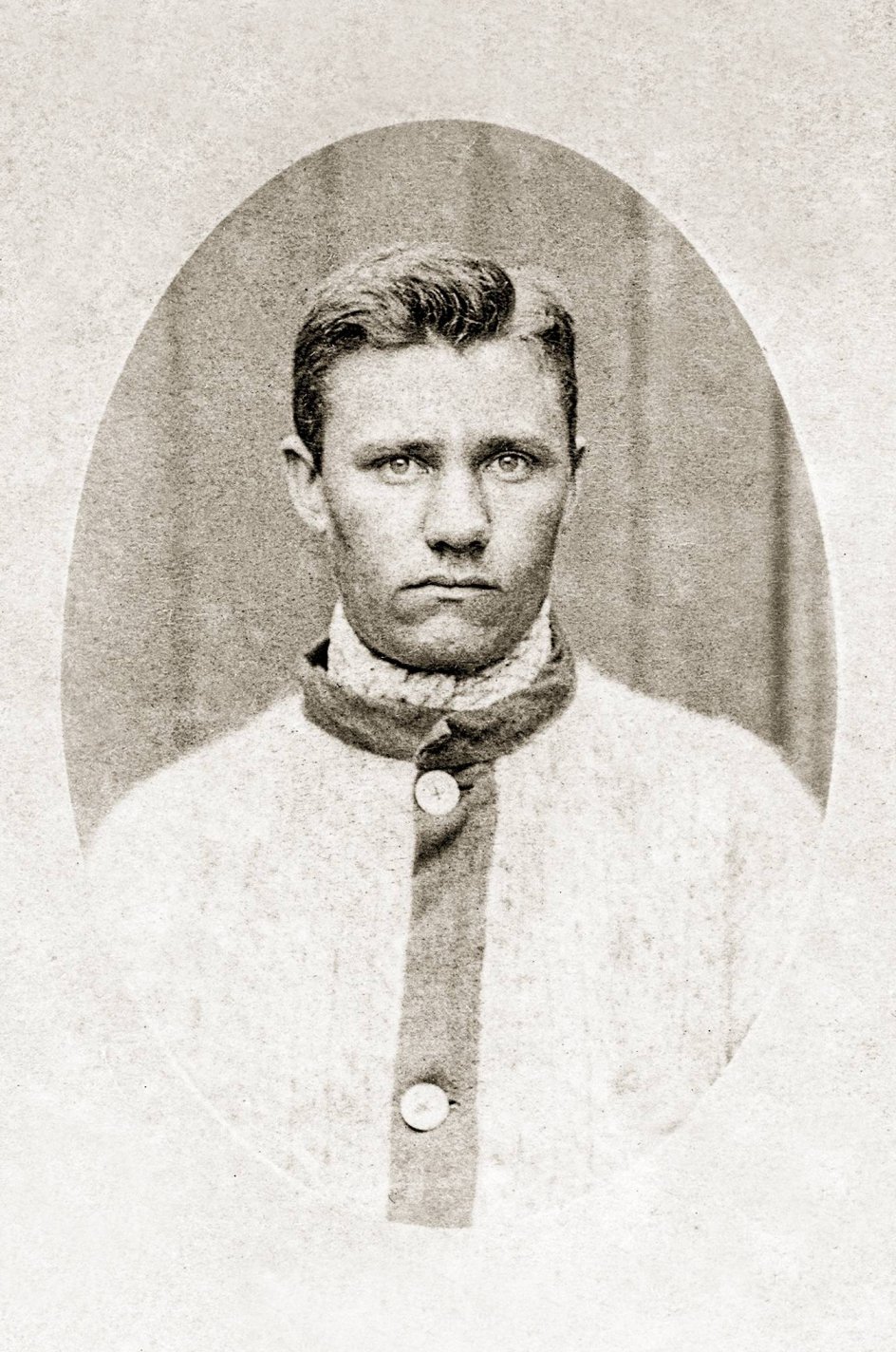 Det sidste forbryderbillede, der blev taget af Jens Nielsen ved hans anholdelse i 1883 af Københavns Politi efter en lang række brandstiftelser i udlandet og herhjemme. –