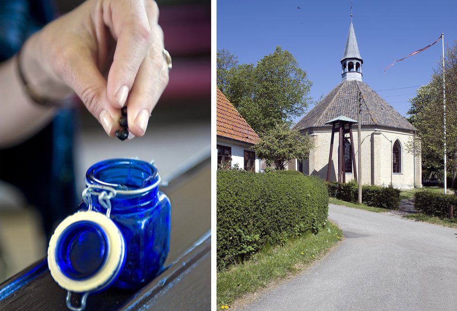 I 1846 fik Nyord en kirke bevilliget af kong Christian den 8. efter pres fra provsten i Stege, som fandt noorboerne ugudelige. Kirken er åben fra morgen til aften. På vejen til Nyord kan man plukke enebær og bære dem til kirken, hvor man kan gemme bekymringerne i et glas i bekymringsløshedens blå farve.