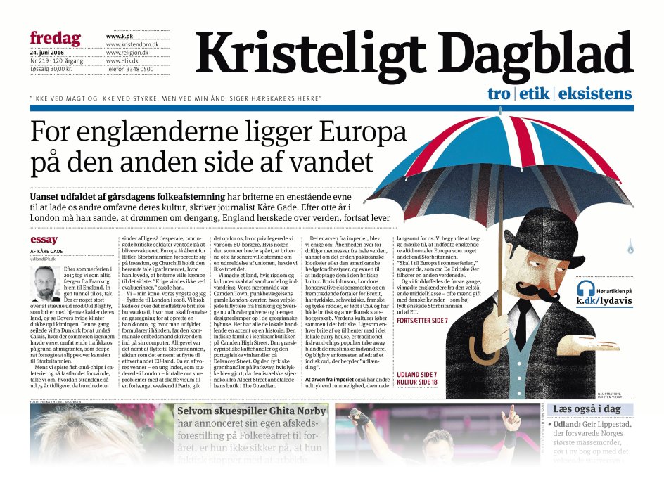 En Morten Voigt-illustration til en artikel om Brexit.