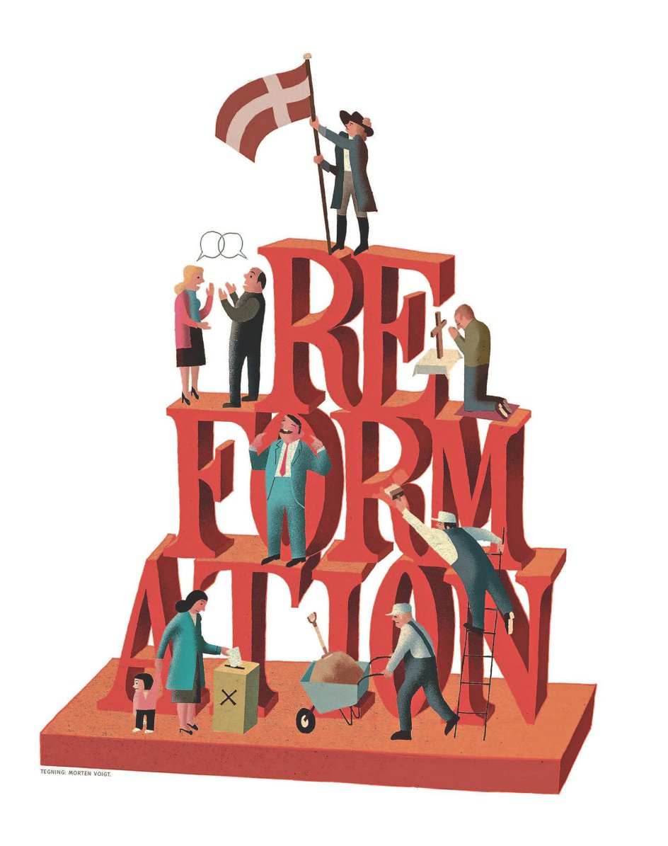 Denne illustration var på forsiden af Kristeligt Dagblads særlige reformationstillæg.