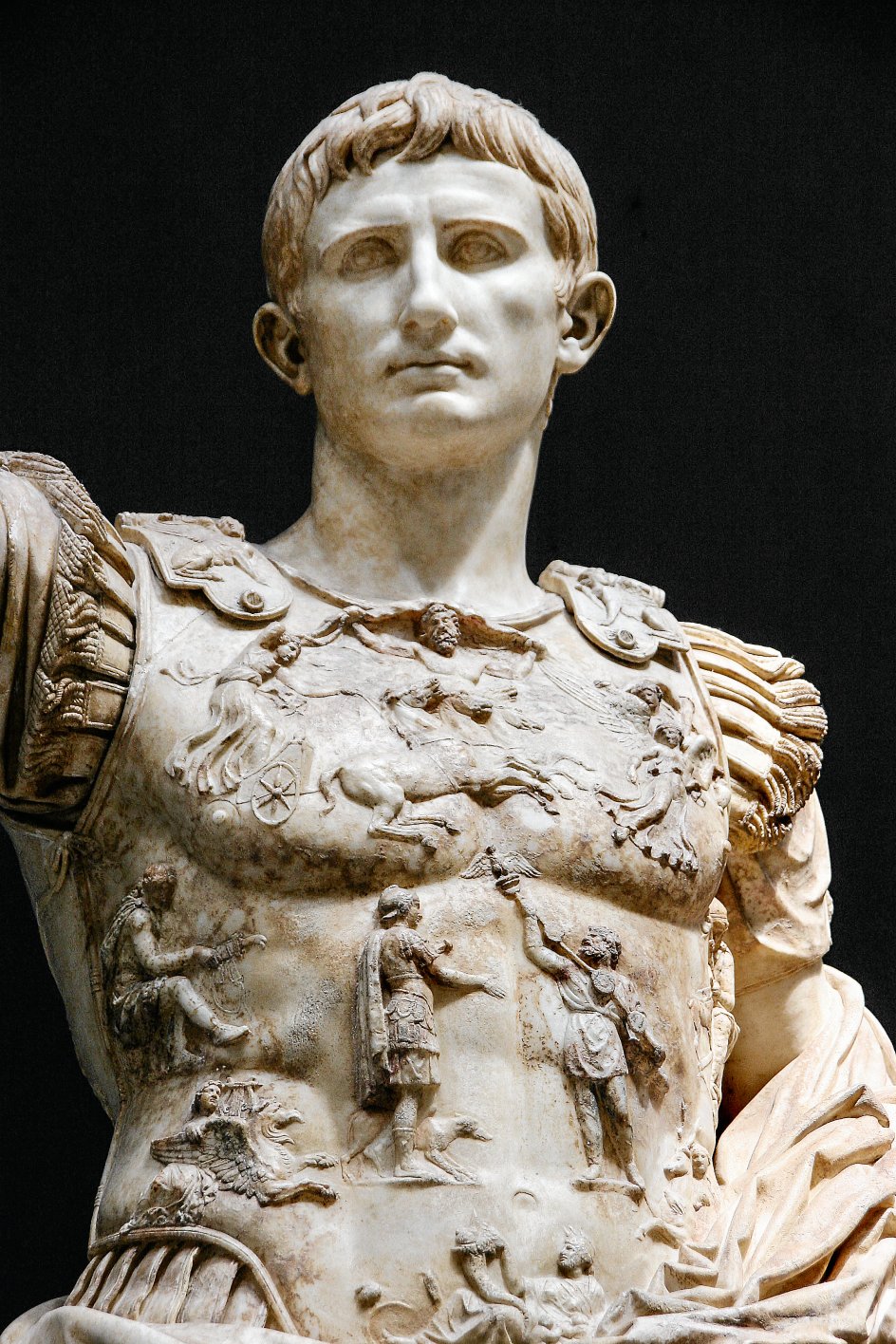 Kejser Augustus fik enorm betydning for udformningen af den romerske civilisation. Denne statue af ham er fundet ved Prima Porta nord for Rom. 