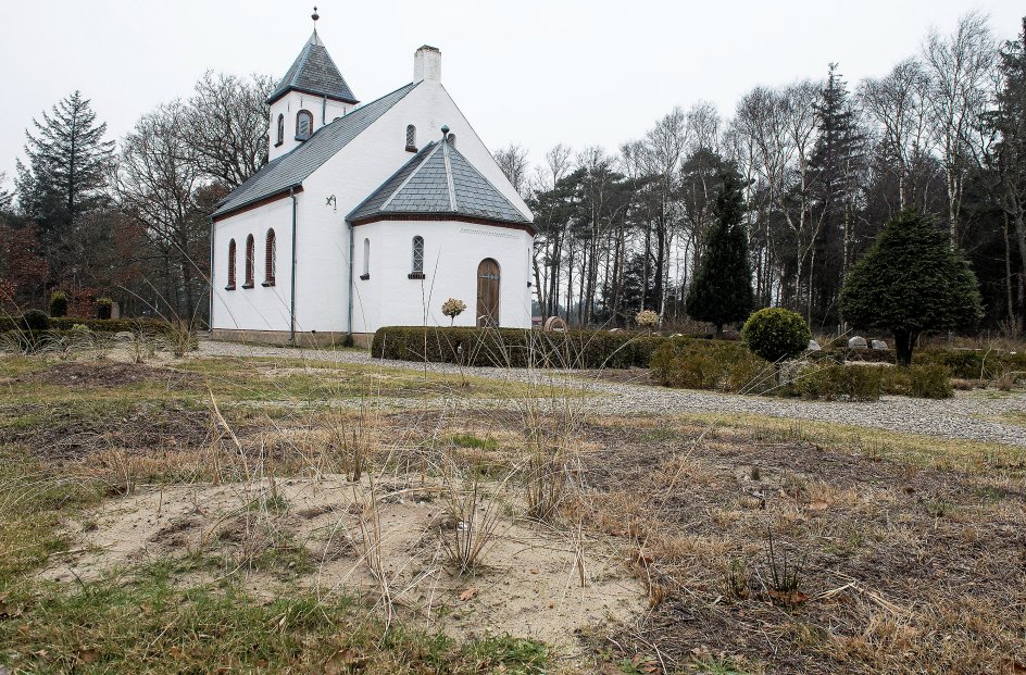 Børsmose Kirke som ligger midt i det millitære øvelses område ved Oksbøl redag den 9. februar 2018. Bestilt opgave for kristelig Dagblad