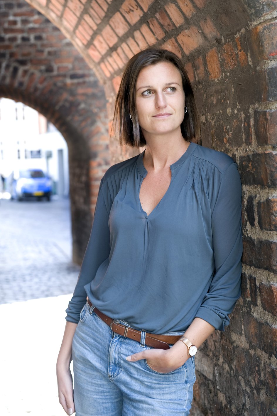 Helga Flatland,norsk forfatter fotograferet i København.
