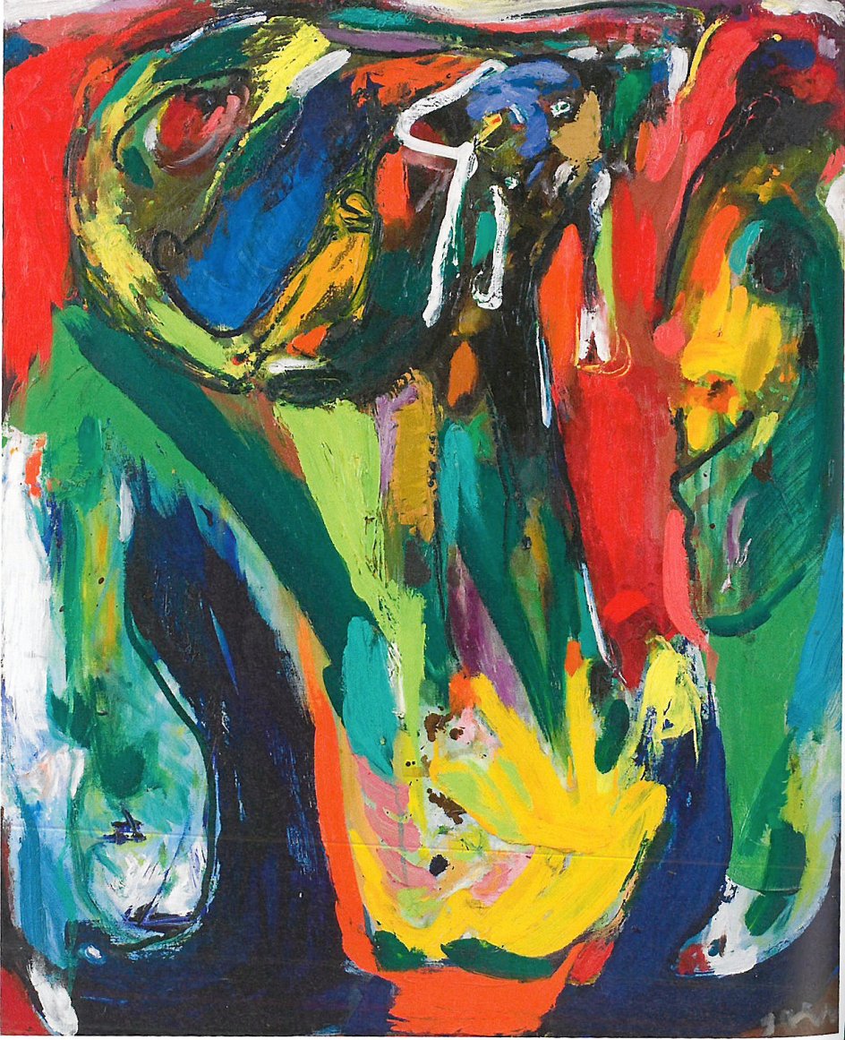 Tres værker af den danske maler Asger Jorn (1914-1973) udstilles frem til september i Hamborg sammen med bogværker, et par bronzer og keramik. Her er det ”Pixilated garden”, 1966-1969. –