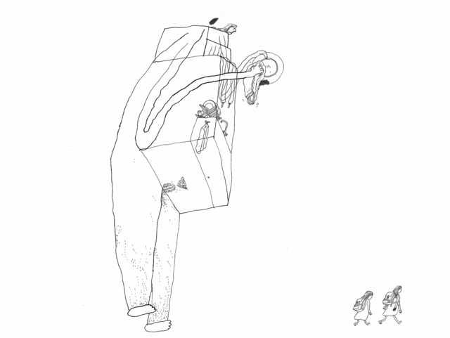 Fra kunstbogen ”Grøde” af Signe Parkins, Forlaget Uro, 2019 @Billedtekst:0Signe Parkins. Født 1979. Billedkunstner og illustrator. Udgav sin tegnede dagbog ”Signe Parkins & drawings ” i 2005. Nu aktuel med kunstbogen ”Grøde”. Vinder af tegneserieprisen Pingprisen ”Årets bedste tegneserie” i 2018 for udgivelsen ”Tusindfryd.”