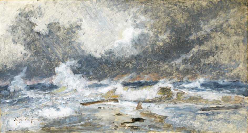 Holger Drachmanns mesterlige signaturværk ”Havet i oprør. Skagens Gren” fra 1907. –