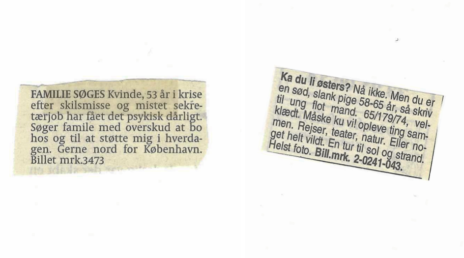 Mette Byriel-Thygesen synes, at det sjove og befriende ved kontaktannoncerne netop er, at de ikke er ledsaget af billede. Men ud over det finder hun, at de ofte er humoristisk læsning og afslører gemyttet bag ordene.
