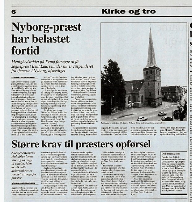 Fra Kristeligt Dagblads omtale af sagen den 23. januar 1996.