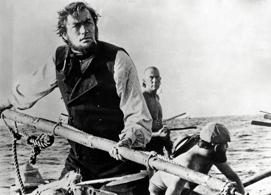 ”Moby Dick” er blevet kaldt den ultimative skibsroman, men er også en af de første, der handler om vores globaliserede verden, påpeger ekspert. Her ses Gregory Peck i rollen som Kaptajn Ahab. – Foto: Ritzau Scanpix.