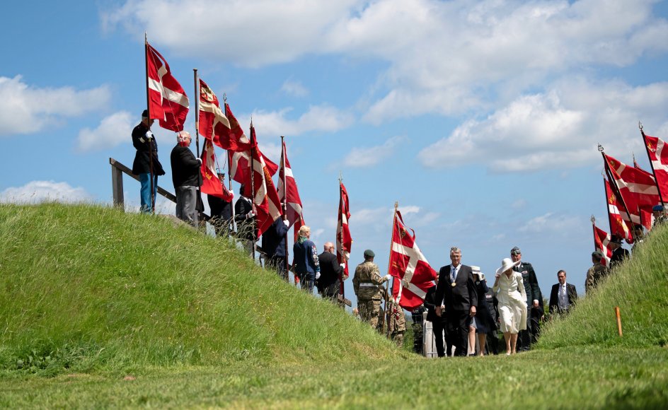 Denmark’s Queen Margrethe, Crown Prince Frederik, Prince Christian, Germany’s President Frank-Walter Steinmeier and Denmark’s Prime Minister Mette Frederiksen participate in a festive service in Haderslev Cathedral, Sunday 13 June 2021. The festive service will be held in connection with the 100th anniversary of the Reunification.. (