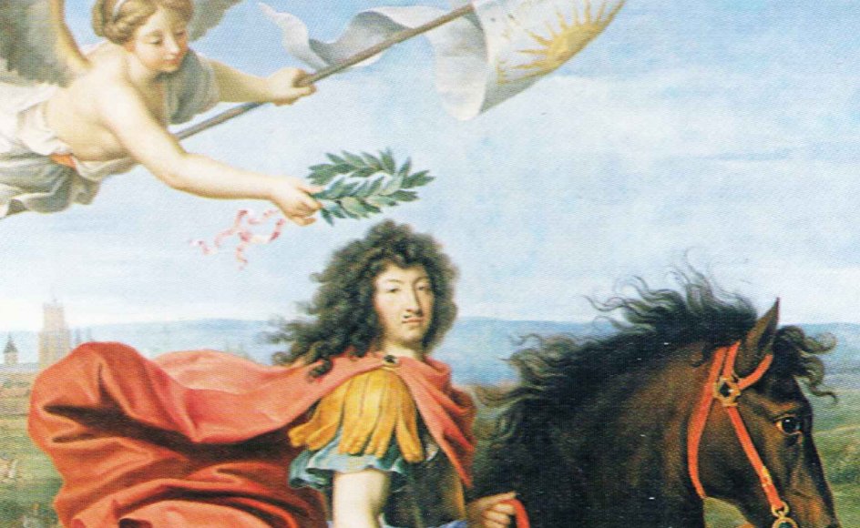 Ludvig den 14. var indbegrebet af det monarki, som franskmændene ville til livs med revolutionen i 1789. Her ses solkongen på til hest malet af den franske maler Pierre Mignard. – Illustration: Wikicommons.
Pierre Mignard - Book scan (Christian Stukenbrock und Barbara Töpper: 1000 Meisterwerke der Europäischen Malerei von 1300 bis 1850, Hagen, Verlag Könemann, 2005