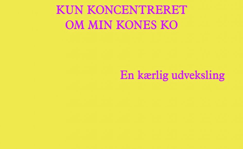 "Kun koncentreret om min kones ko" er et smugkig ind i et af litteraturens store kærlighedsforhold og samtidig et lesbisk vidnesbyrd fra en stiv, heteronormativ tid.
