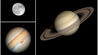Senere i oktober er det værd at se op mod nattehimlen, hvor en næsten fuld måne vil stille sig i formation med både Saturn og Jupiter.